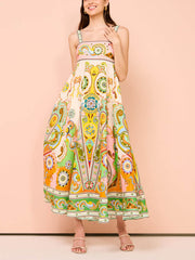 Camisole Unique Holiday Print Midi Dress Mssaz Desses