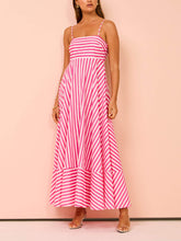 Striped Thin Strappy Midi Dress Mssaz Desses