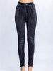 Casual Geometric Faux Denim Knitted Pencil Pants Gym Leggins Mssza