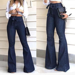 high waist belted butt lifting flare jeans Mssaz Desses