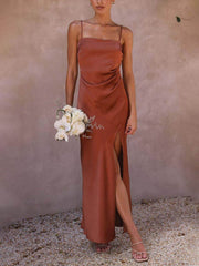 Fashionable Slit Suspender Dress Mssaz Desses