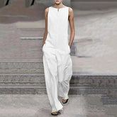 Elegant Long Pant Cotton Jumpsuit Mssza