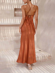Unique Neckless Backless Maxi Dresses Mssaz Desses
