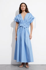 Maggie Floral Appliqué V-neck Maxi Dress Mssaz Desses
