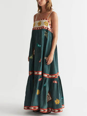 Fun Unique Printed Midi Dress Mssaz Desses