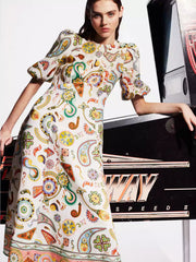 Arcade Dreams Printed Midi Dress Mssaz Desses