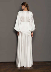 Phoebe V-neck Belted Slit Maxi Dress Mssaz Desses