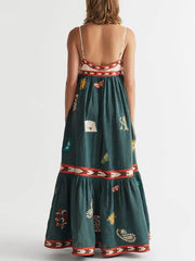 Fun Unique Printed Midi Dress Mssaz Desses