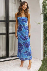 Miya Maxi Dress Blue Floral Mssaz Desses