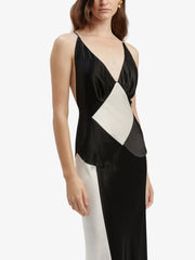 Black Ivory Contrast Maxi Dress Mssaz Desses