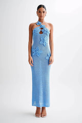 Beverly Floral Appliqué Crochet Maxi Dress Mssaz Desses