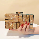 Acrylic Hollow Out Style Evening Sequined Flap Arrival Shoulder Box Holder Handbags Mssza