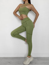 Activewear Yoga Nylon Sleeveless Workout Clothing Stretchy 2 Piece Set Mssza