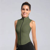 Athletic Nylon High Neck Fitness Breathable Yoga Tops Mssza