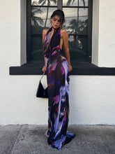 Backless Print Halter BodyconClub Party Dress Mssaz Desses