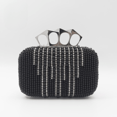 Black Beaded Clutch Luxury Glitter Diamond Clutch Bag Women Wedding With Chain Full Of Beads Wedding Elegant Chain Handbags Mssza