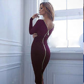 Bodycon dress clothing slim club long sleeve black dress party vestidos Mssaz Desses