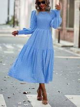 Bohemia A-line Solid Lantern Sleeve Maxi Dress Mssaz Desses