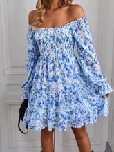 Bohemia Floral Print Ruffles Elastic Waist Mini Dress Mssaz Desses