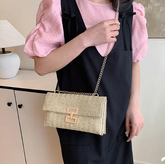 Bohemian Style Plastic Mobile Woven Essential Clutch Handbag Mssza