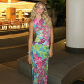 New Chic Sensational Vibrant Nightclub-ready Flirty Maxi Dress Mssaz Desses
