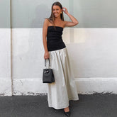 Patchwork Colorful Summer-ready Chic Casual Backless Sensational Maxi Dress Mssaz Desses