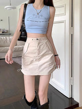 Cargo American Retro Streetwear High Waist A Line Mini Skirts Mssza