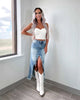 Casual Asymmetrical High Waist Irregular Edge Denim Skirt Mssza