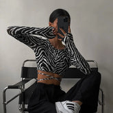Casual Backless Lace ups Pullover Tees O-neck Slim Long sleeve Short T-Shirt Mssza