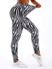 Casual Brushed High Elasticity Tight Fitting Irregular Striped Leggings Mssza