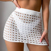 Casual Cotton Swimsuit Hollow Out Fused Crochet Tassel Beach Mini Skirt Mssza