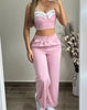 Casual Crop Cami Top And Pocket Design Pant Two Piece Set Mssza