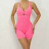 Cross Hip-lifting Halter Pocket Tight Shorts One-Piece Yoga Jumpsuits Mssza