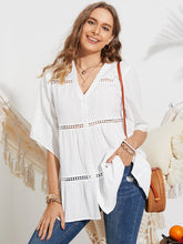 Casual Dolman Sleeve V-neck Blouse Mssza