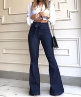 Casual High-Stretch Bell Bottom Wide Legs Flare High Waist Pants Mssza