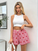 Casual High Waist Plaid Button Front Ruffled Hem Beach Style Shorts Mssza