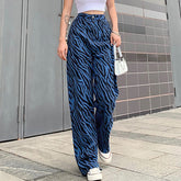 Casual High Waist Striped Denim Mom Jeans Mssza