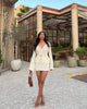 Casual Knitted Blouse Cardigan Top Slim Short Skirt Bikini Suit Beach Vacation Dress Mssza