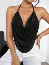 Casual Knitted Front Backless Crop Slight Stretch Halter Top Mssza