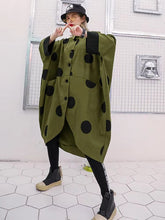 Casual Lapel Long Batwing Sleeve Dot Big Size Trench Tide Top Mssza