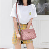 Casual Large Capacity Embroidery Thread Small Purse Zipper PU Leather Shoulder Crossbody Bags Mssza