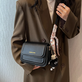 Casual Letter Leather Underarm Bag Small Square Satchel Shoulder Crossbody Bag Mssza