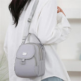 Casual Multiple Zip Pouch Chic Design Lightweight Nylon Shoulder Crossbody Bag Mssza