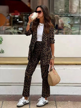 Casual Notched Lapel Blazer and Slim Fit Pants Two Piece Set Mssza