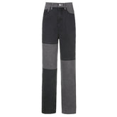 Casual Patchwork Streetwear Wide Leg Pants Mssza