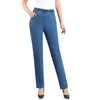 Casual Pocket Embroidery High Waist Stretch Straight Leg Pants Mssza