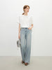 Casual Pockets Long Thin High Waist Drape Zipper Fly Wide-leg Straight Jeans Mssza