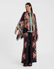 Casual Print Wide Leg Pants Loose Long Sleeve Shirt Two Piece Set Mssza