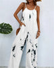 Casual Printing Color Gradient Sleeveless Beach Style Baggy Jumpsuit Mssza