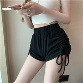 Casual Shirring Cotton OL High Waisted short Mssza